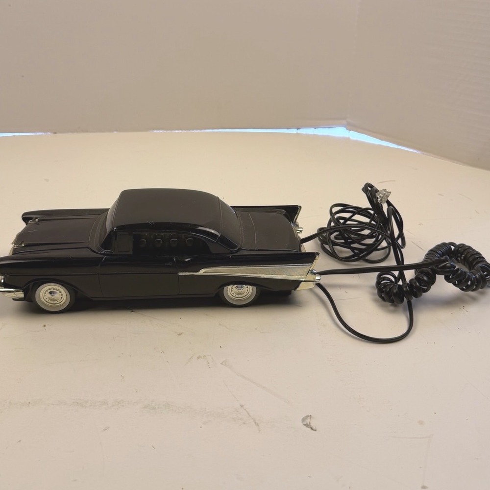 Vintage Telemania 1957 Chevy Bel Air Telephone Black Novelty Corded Landline Car